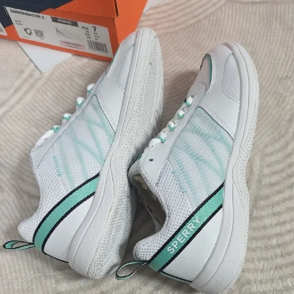 Sperry Harbormaster 2.0 White and Mint Sneakers - Picture 12 of 12